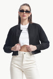 Mecu Marph Black Cropped Bomber