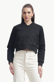 Mecu Marph Black Cropped Bomber